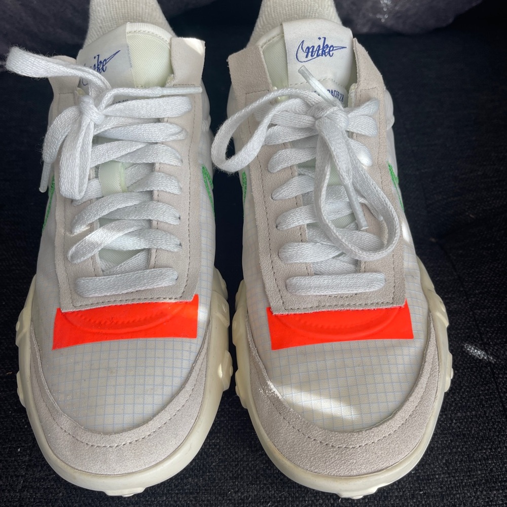 Nike White and Neon Orange Sneakers